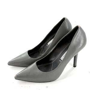 Charles David Leather Heels 7.5 Gray Pumps Academia Office Career Capsule